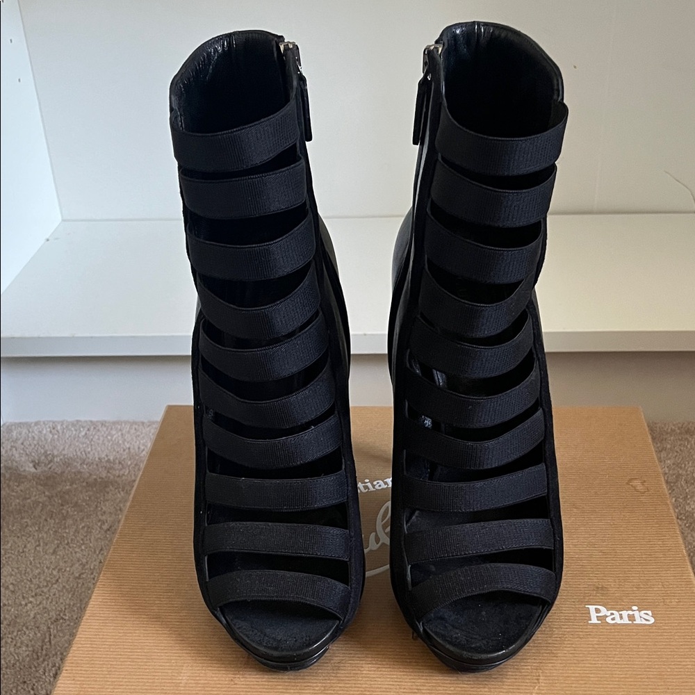 Gucci Black Peep-Toe Heels